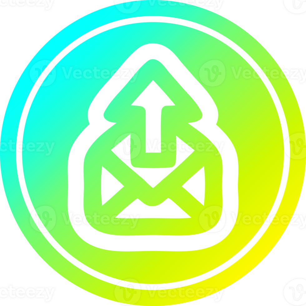 send email circular in cold gradient spectrum png
