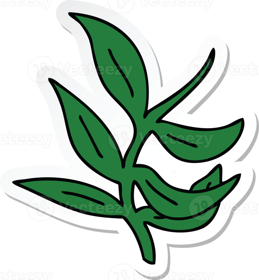 sticker of a quirky hand drawn cartoon vines png
