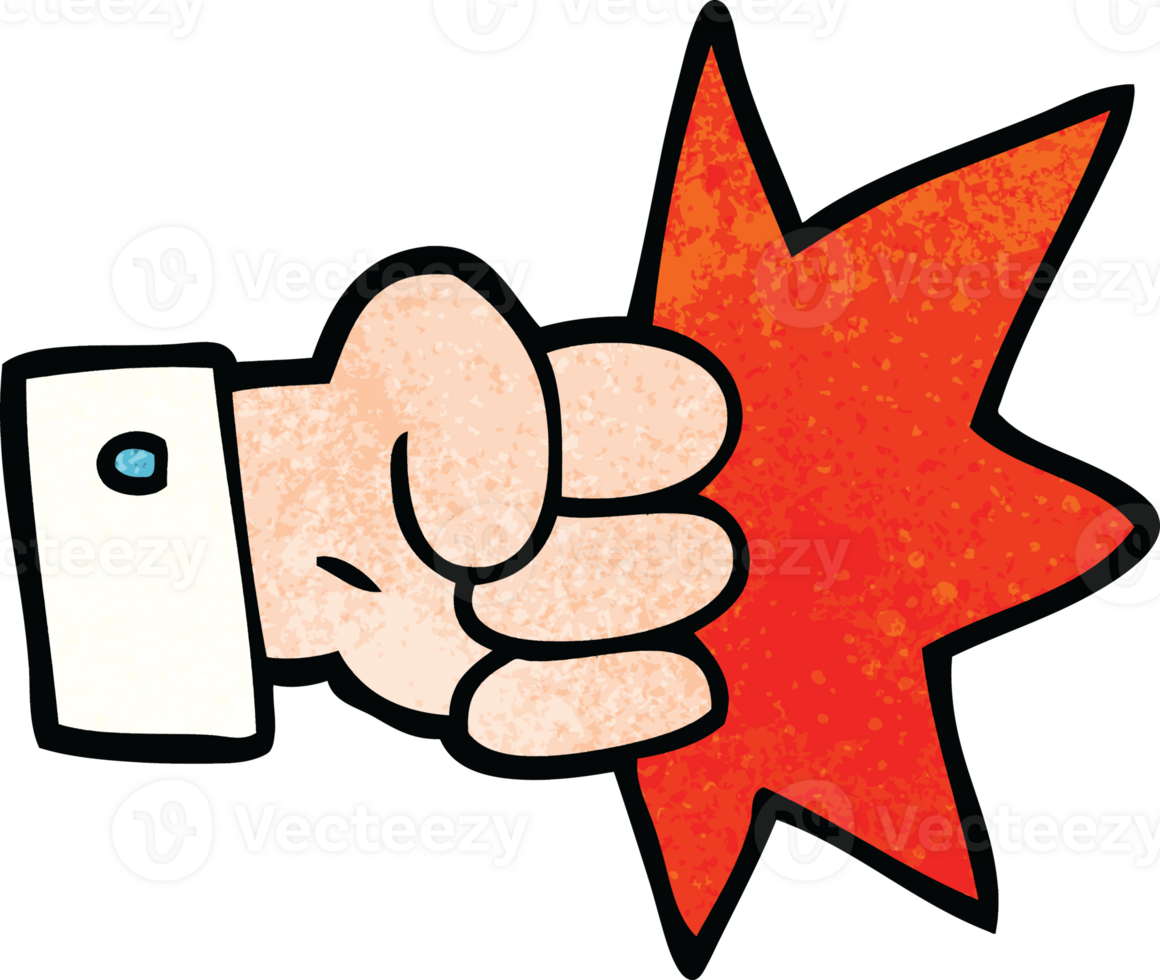 cartoon doodle punching fist png