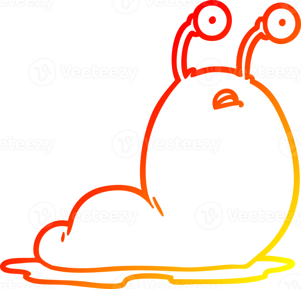 warm gradient line drawing of a cartoon slug png