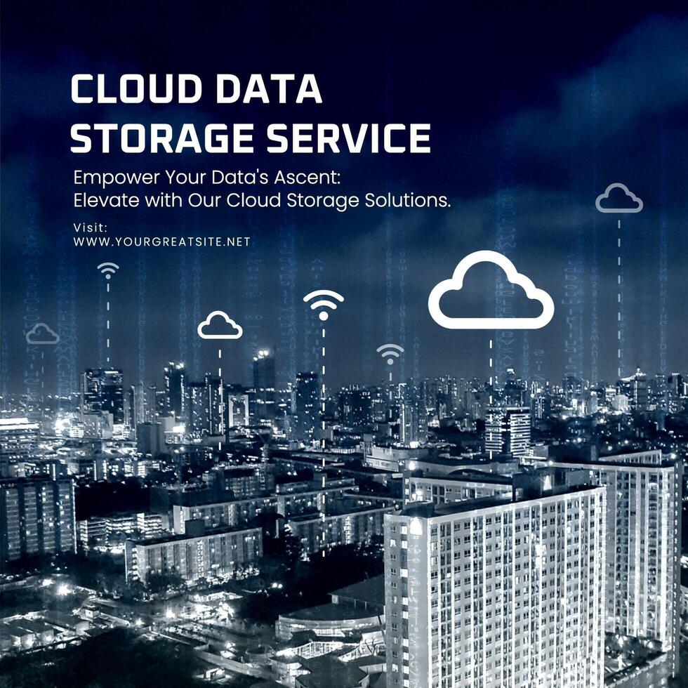 Cloud Data Storage Service Promotion Ad Template for Instagram Post