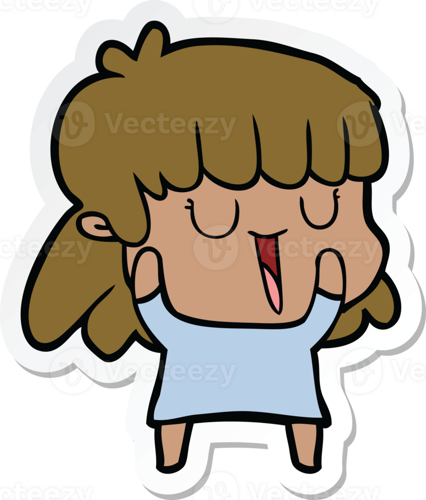 sticker of a cartoon woman png