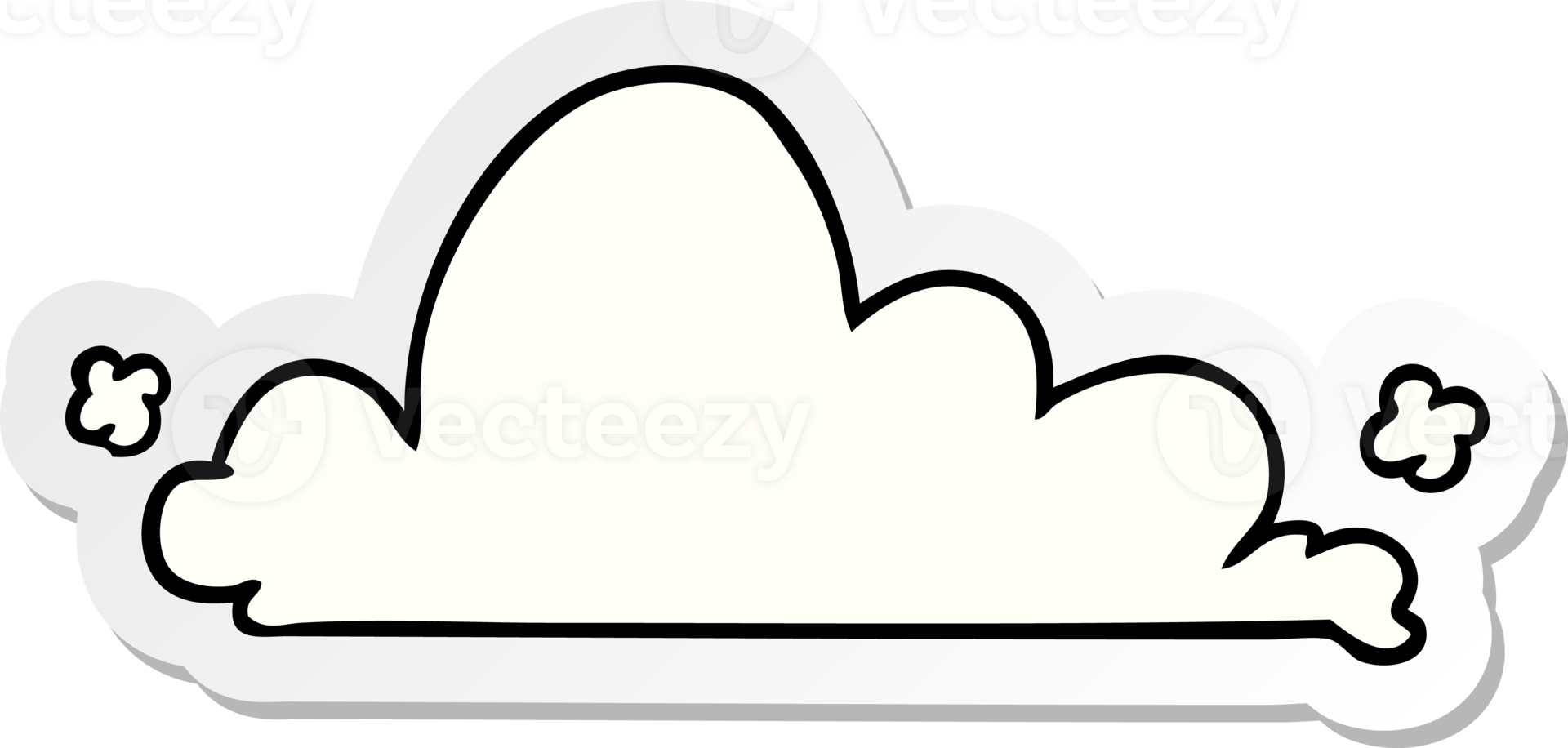 hand drawn sticker cartoon doodle of a white cloud png