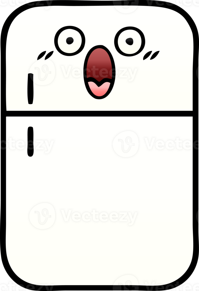 gradient shaded cartoon of a fridge  zer png