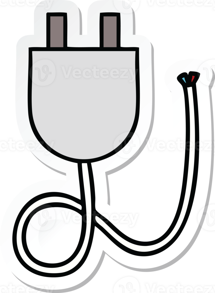 sticker of a cute cartoon electrical plug png
