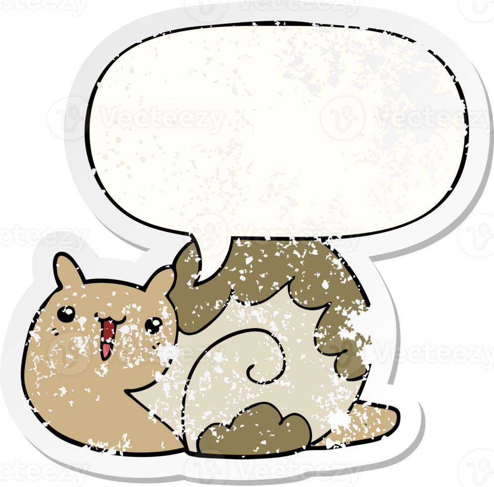 cute cartoon snail with speech bubble distressed distressed old sticker png