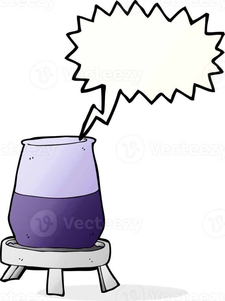 cartoon science experiment with speech bubble png