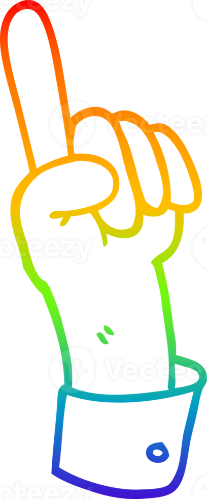 rainbow gradient line drawing of a carton of hand gesture png