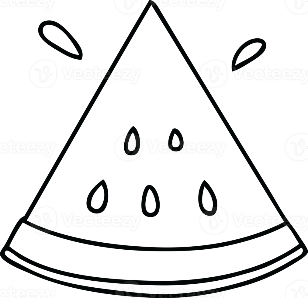 line drawing quirky cartoon watermelon png