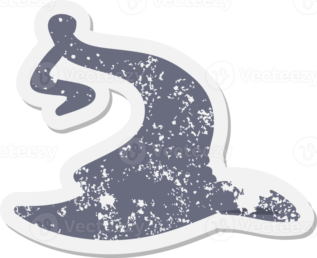 spooky witch hat grunge sticker png