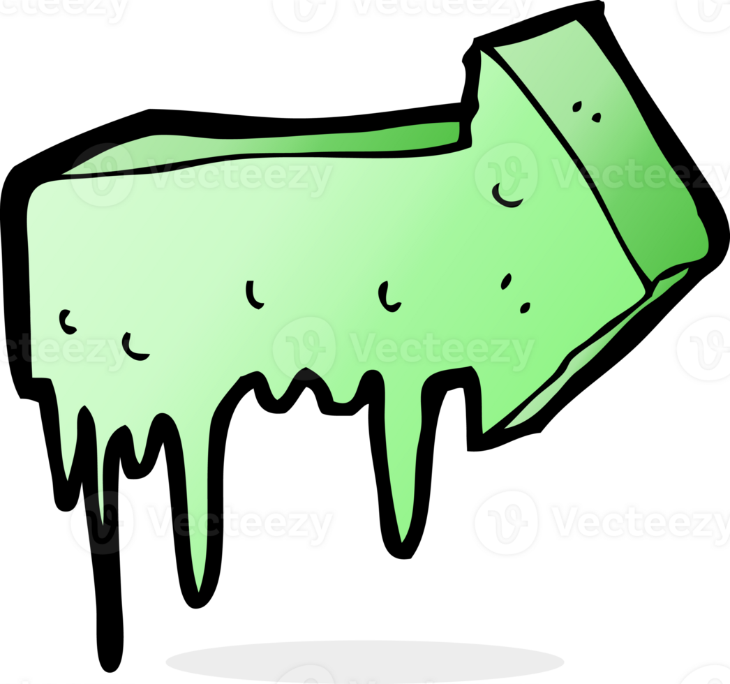 cartoon slimy pointing arrow png