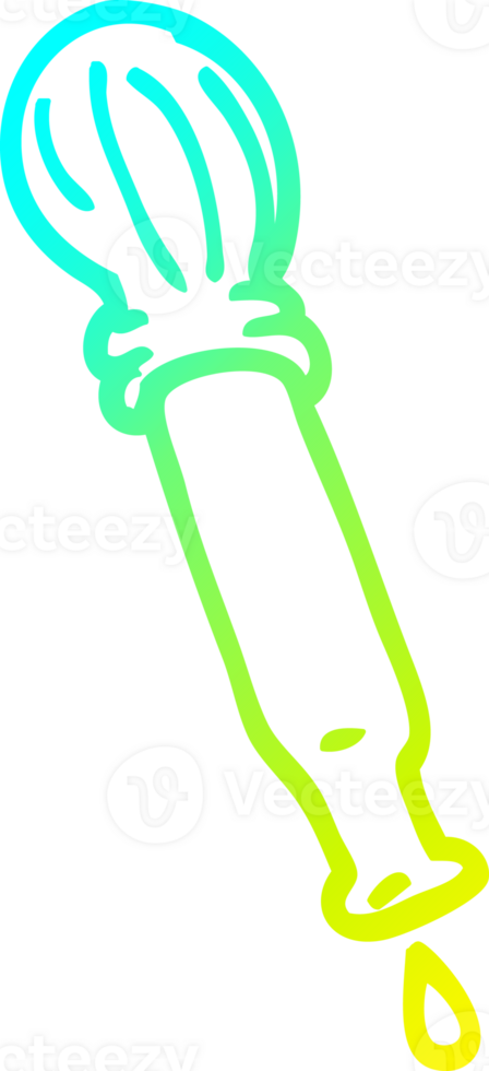 cold gradient line drawing of a cartoon dripping pipette png