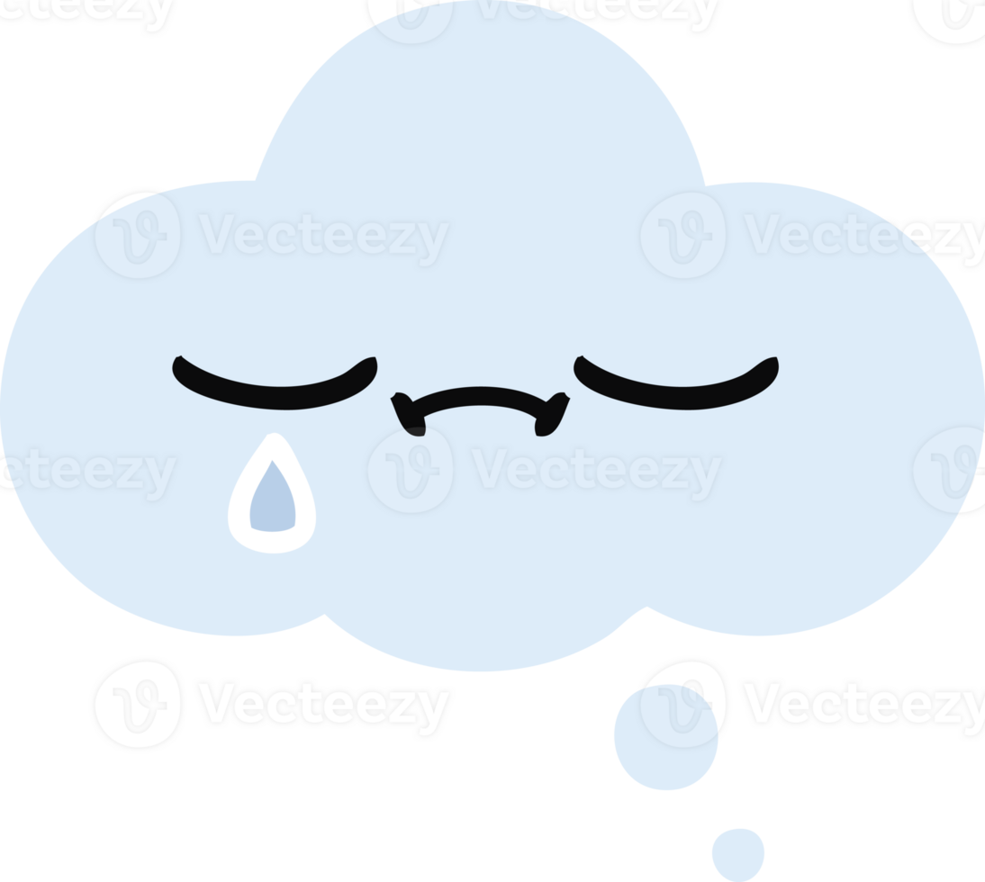 flat color retro cartoon of a thought bubble png