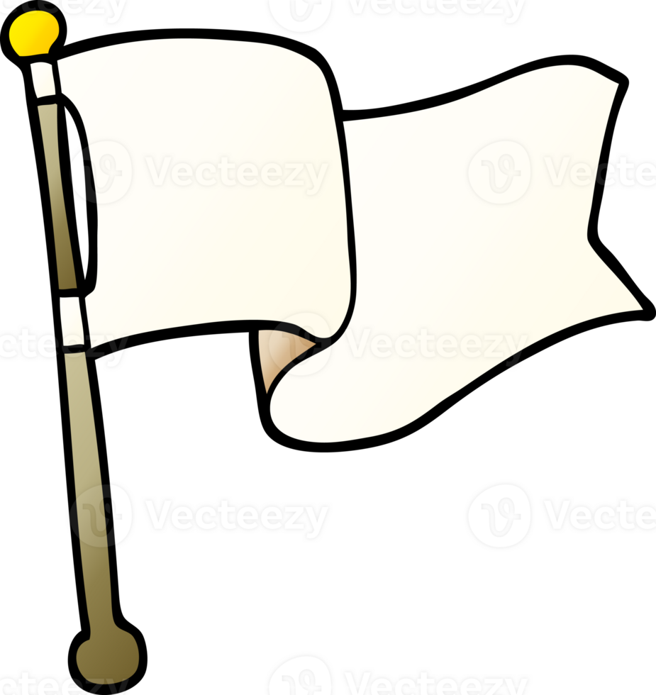 cartoon doodle white flag waving png
