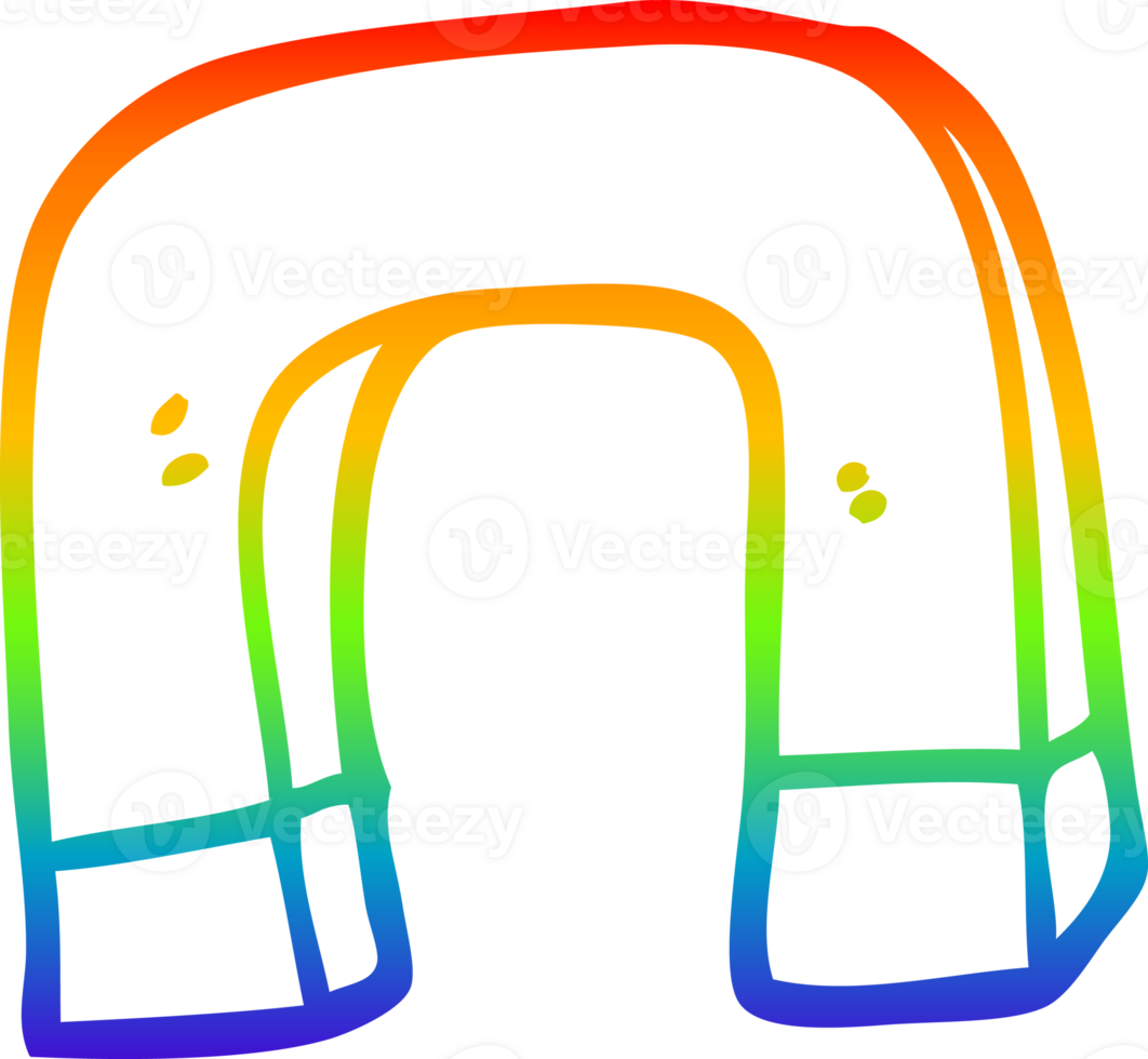 arc en ciel pente ligne dessin de une dessin animé aimant png