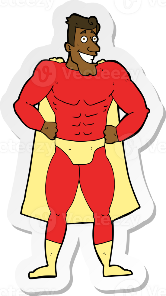 sticker of a cartoon superhero png