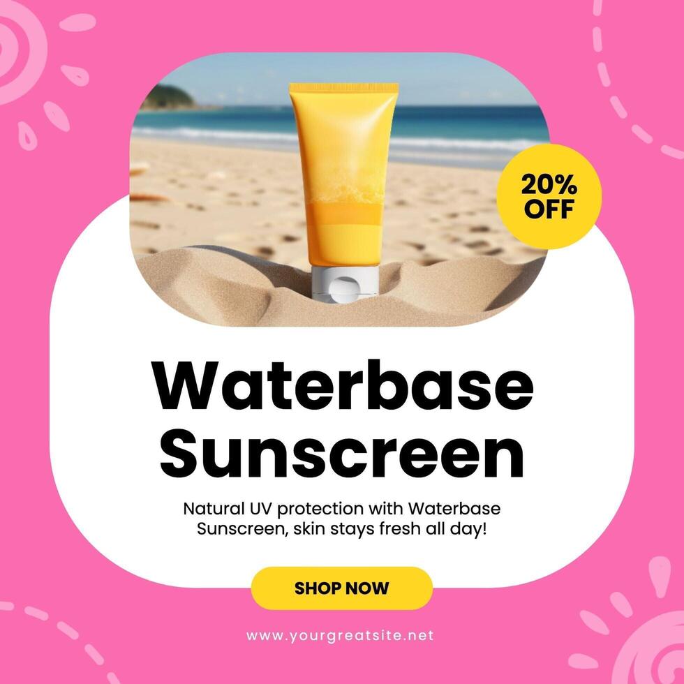 pink sunscreen promo linkedin post template