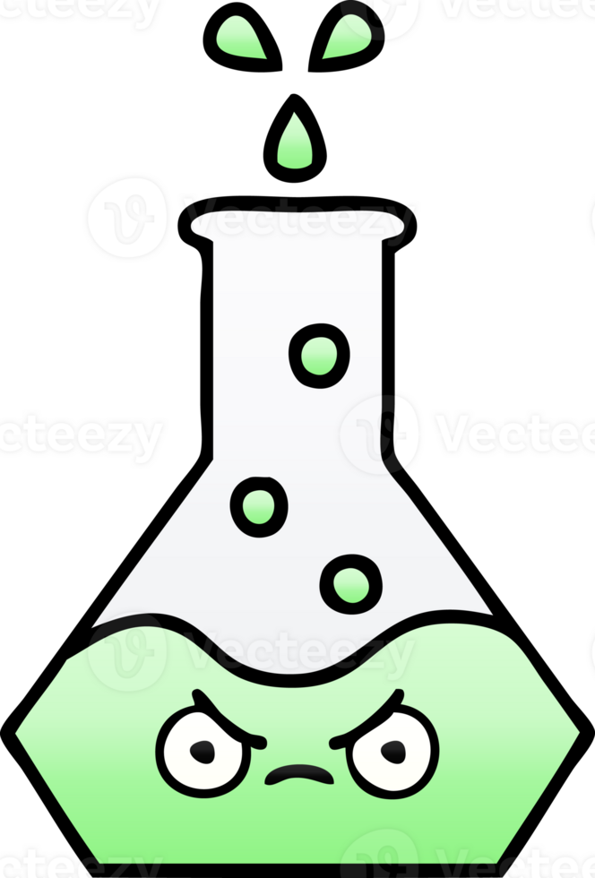 gradient shaded cartoon of a science beaker png
