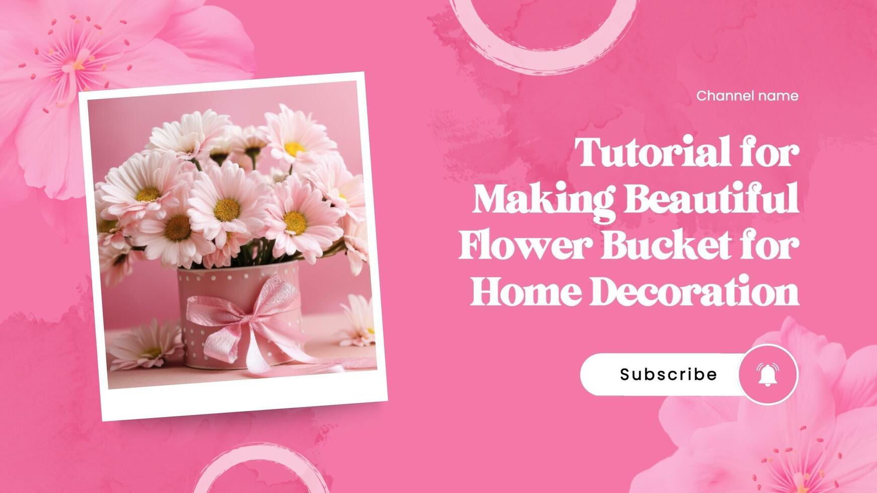 pink flower youtube thumbnail template