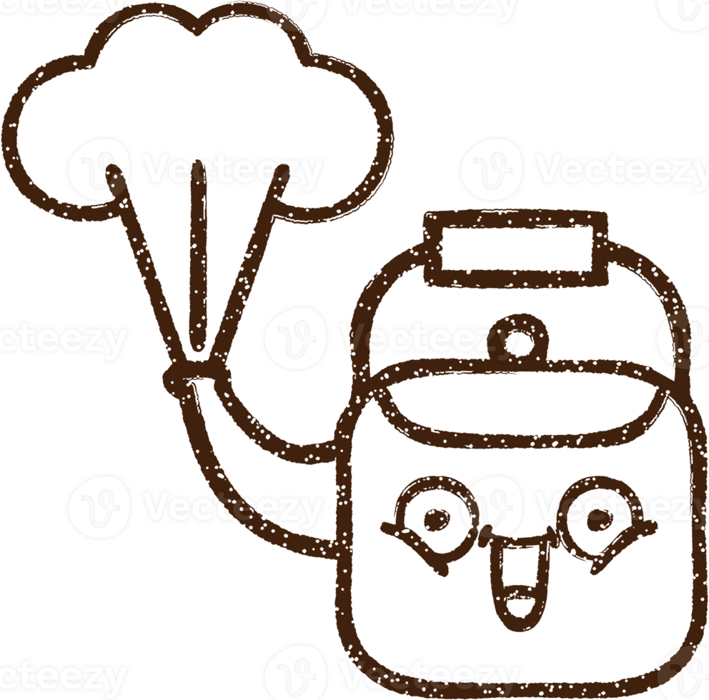 Steaming Kettle Charcoal Drawing png
