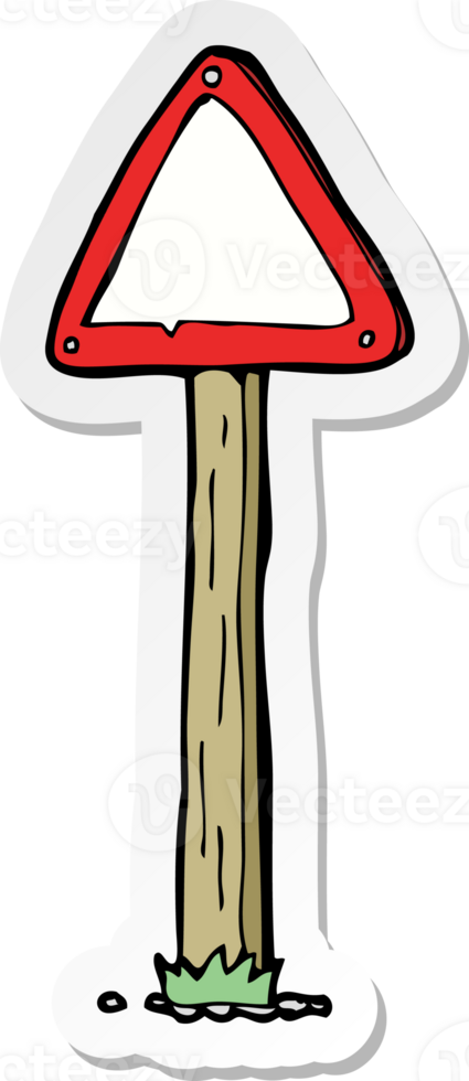 sticker of a cartoon road sign png