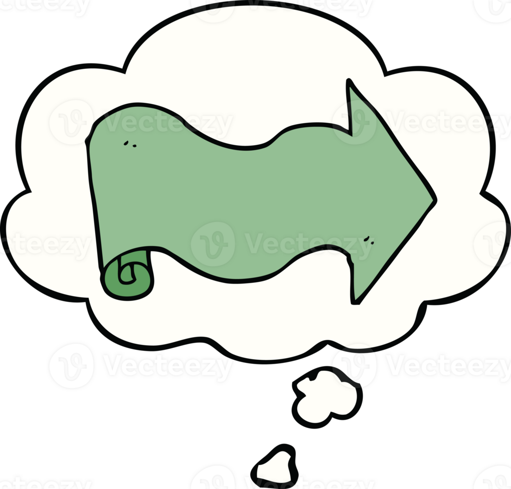 cartoon arrow with thought bubble png