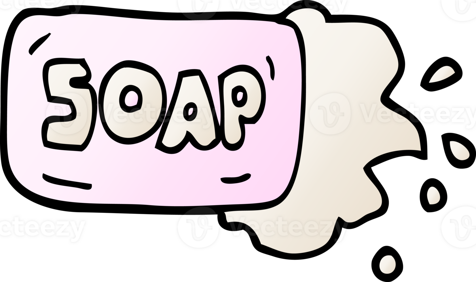 cartoon doodle bar of soap png