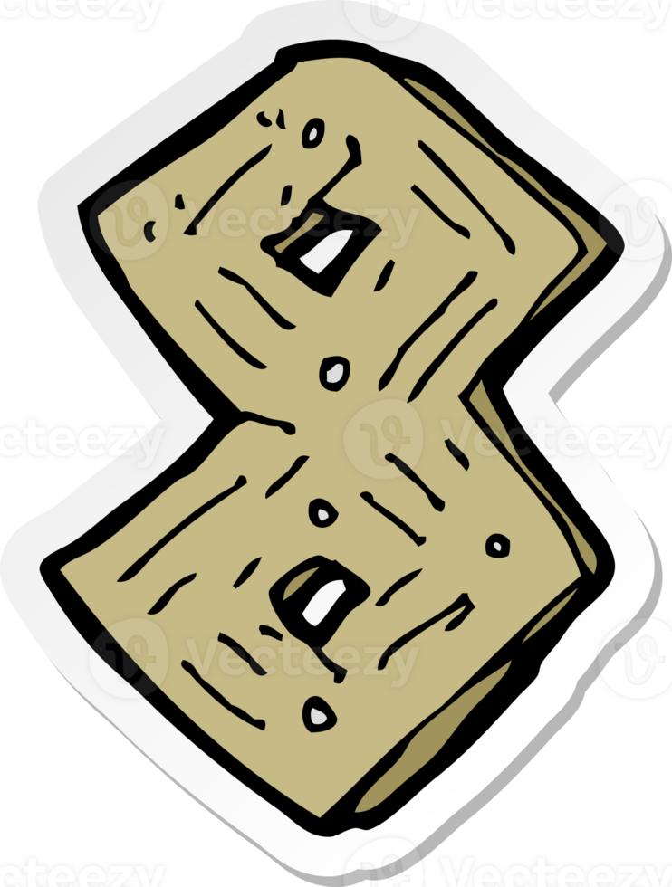 sticker of a cartoon wooden number png