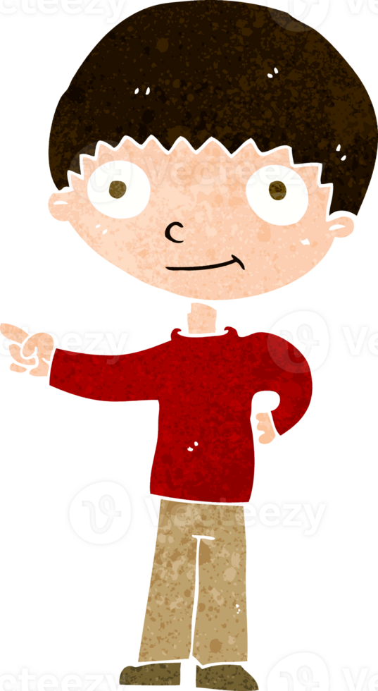 cartoon happy boy pointing png