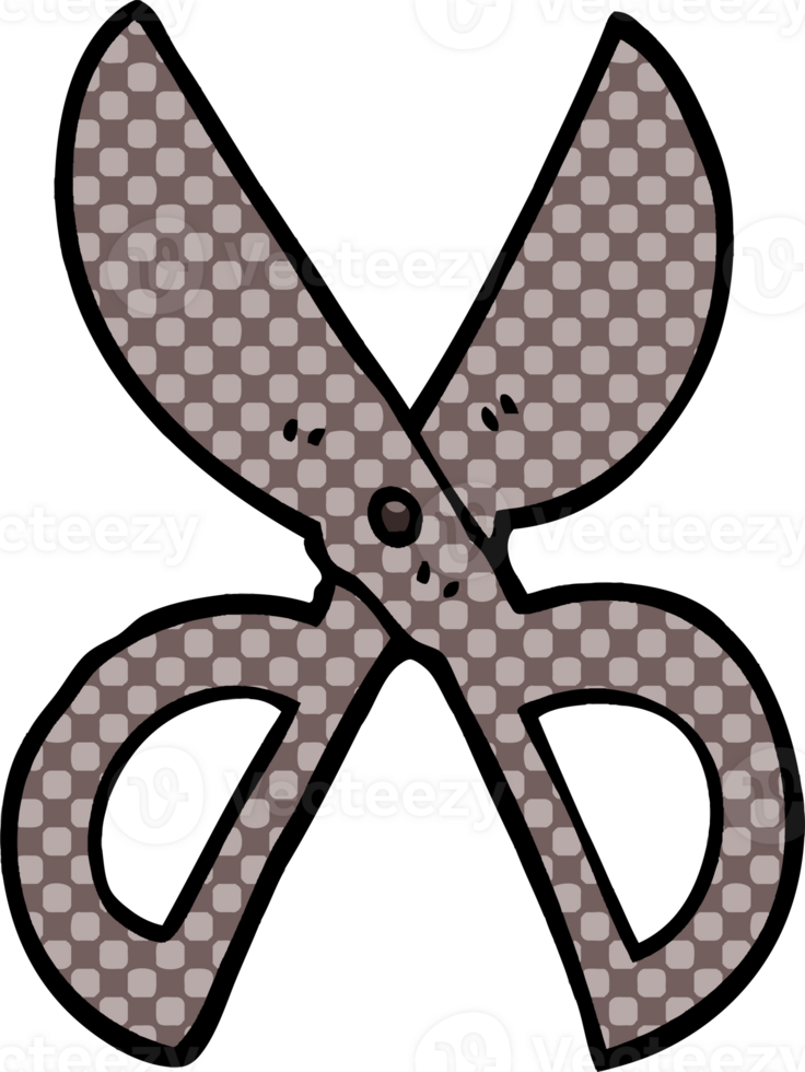 cartoon doodle open scissors png
