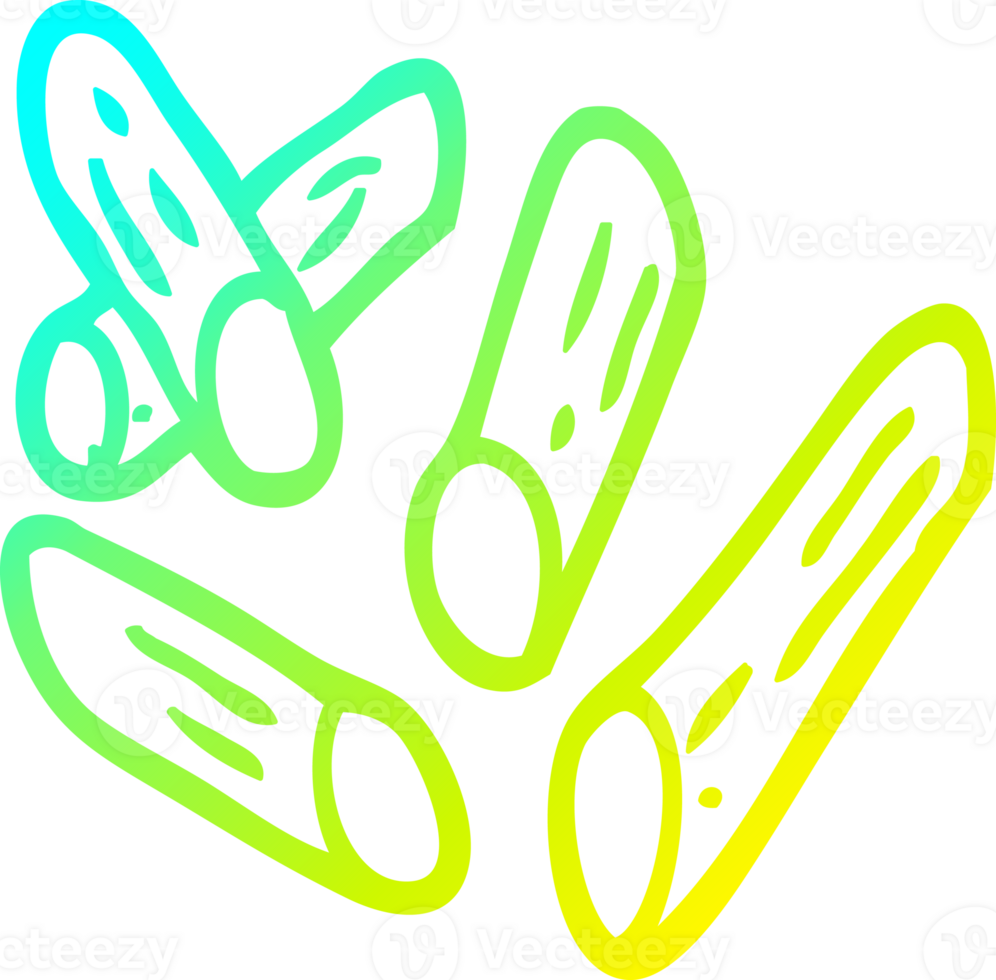 cold gradient line drawing of a cartoon wheat pasta png