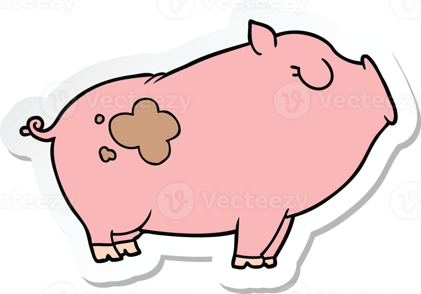 sticker of a cartoon pig png