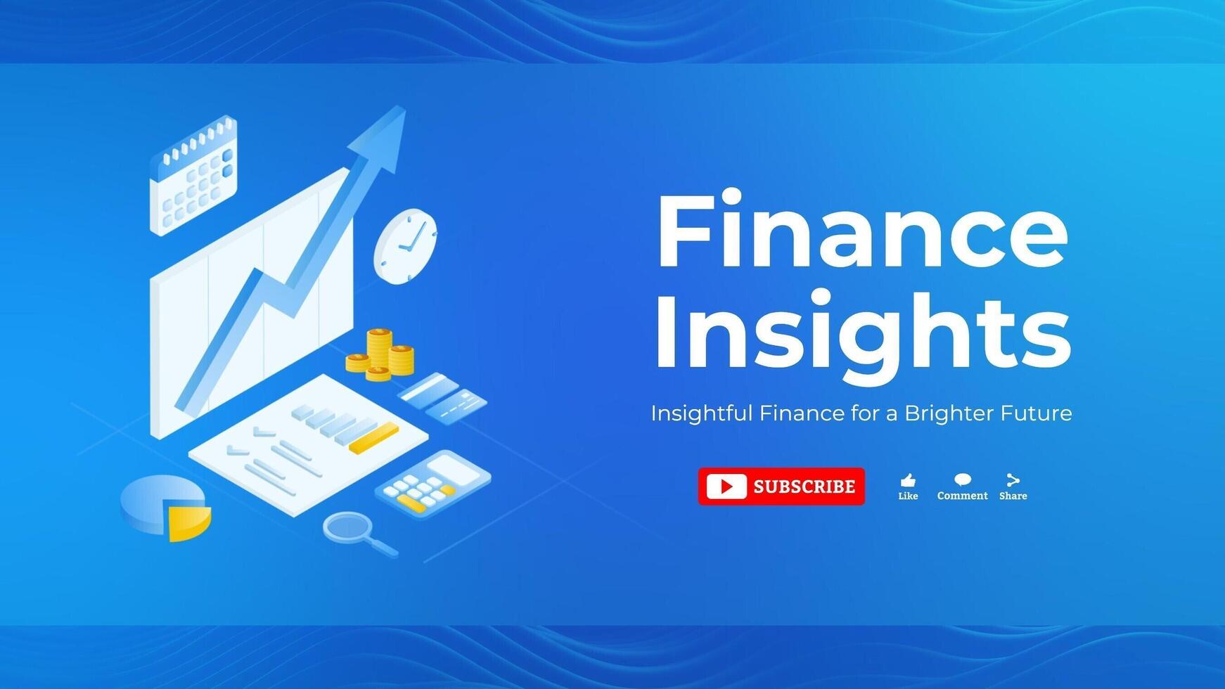 blue modern finance youtube banner template