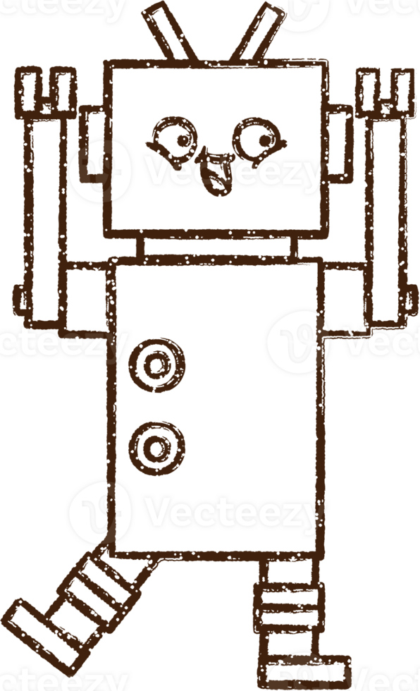 Robot Charcoal Drawing png