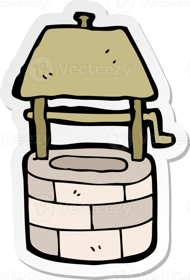 sticker of a cartoon well png