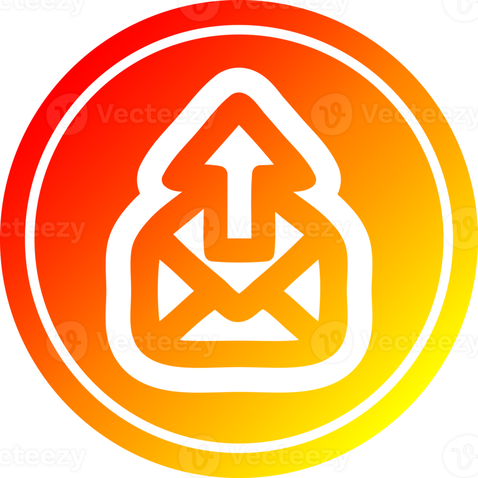 send email circular in hot gradient spectrum png