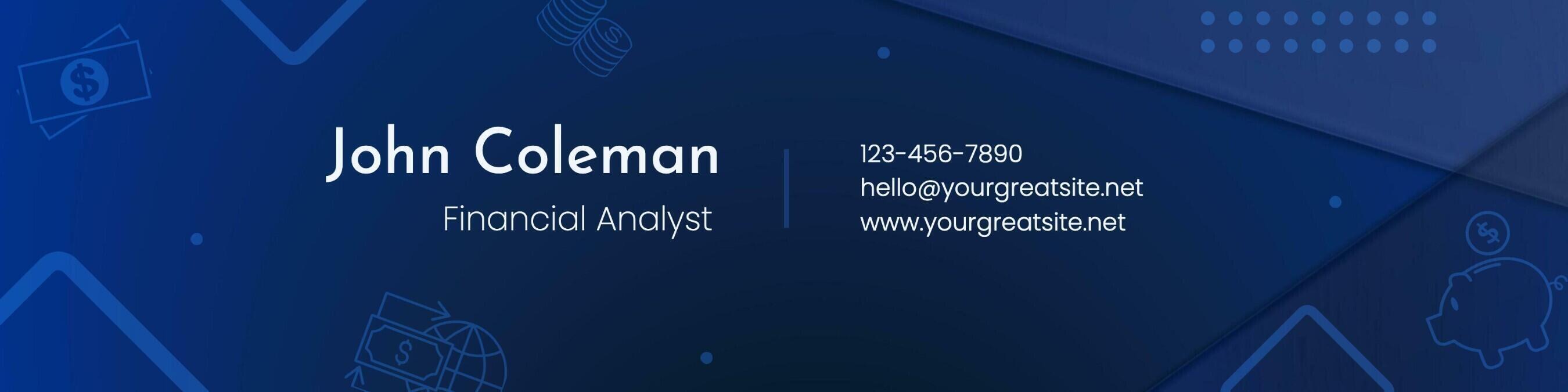 Finance Blue Business Linkedin Banner template