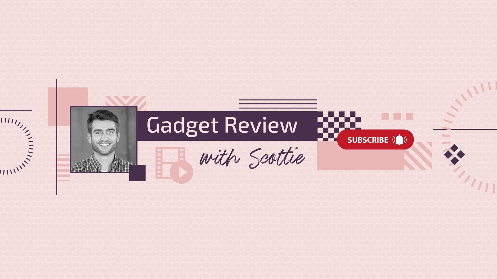 Pink Review Channel Youtube Banner template