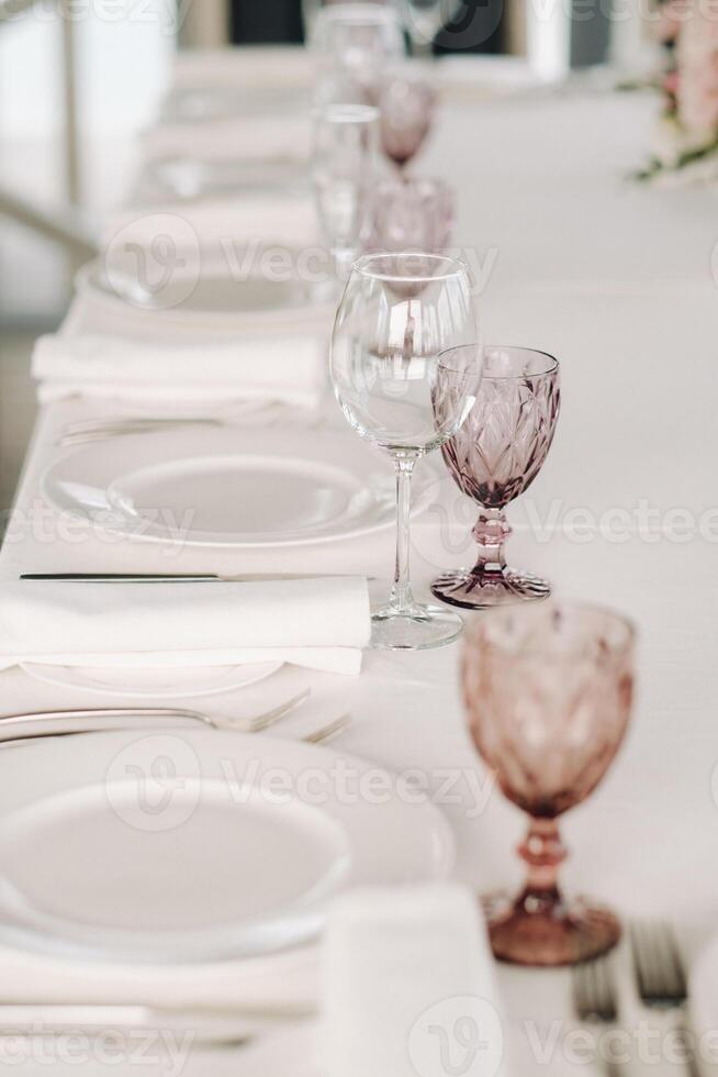 Beautiful table setting for a holiday without food photo