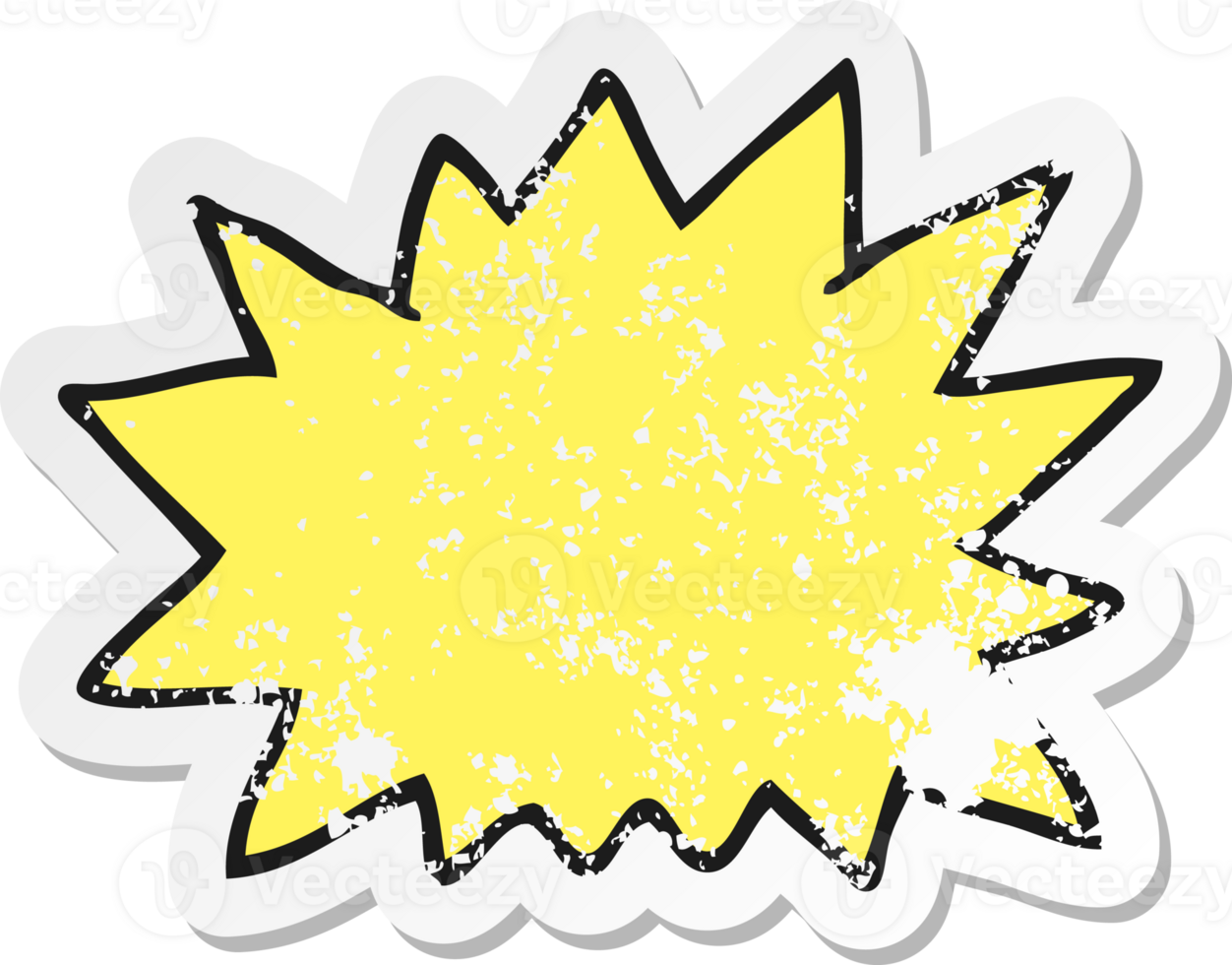 retro distressed sticker of a cartoon explosion png