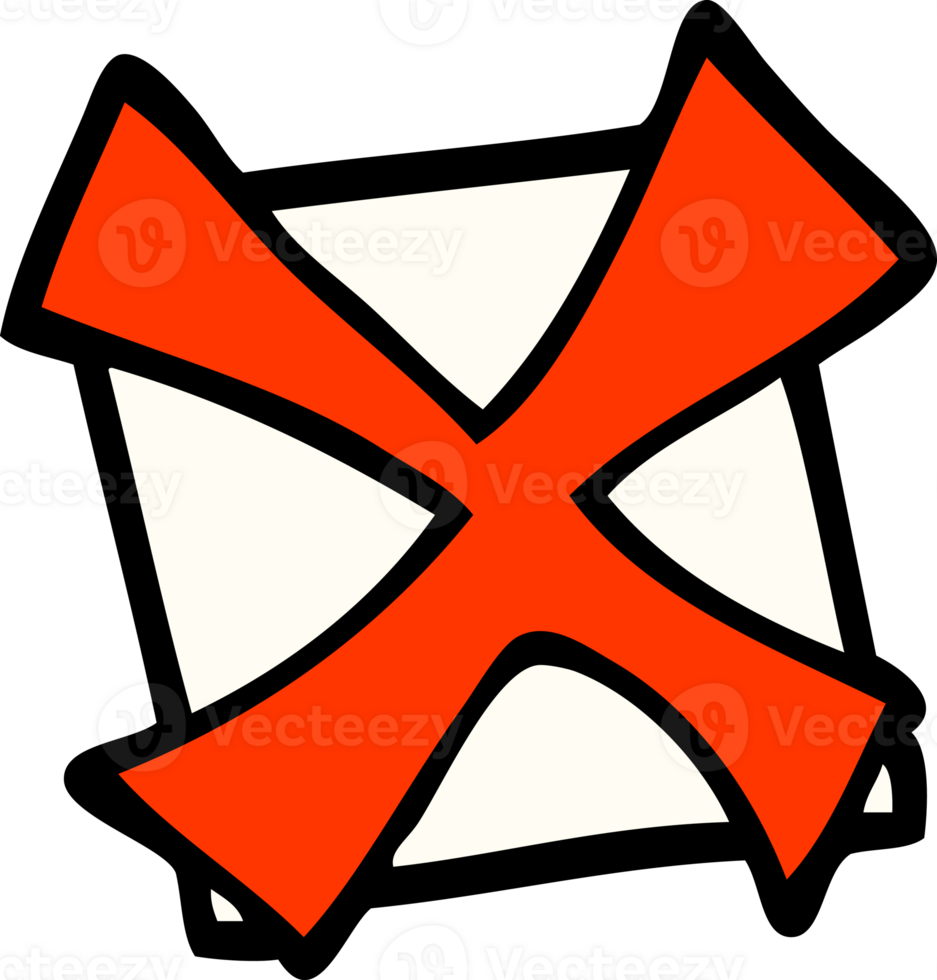 cartoon doodle cross mark png
