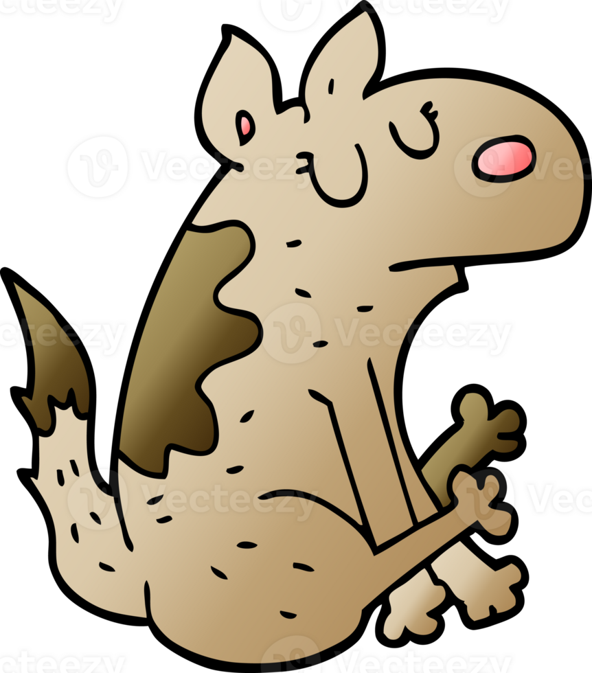 cartoon doodle dog sitting png