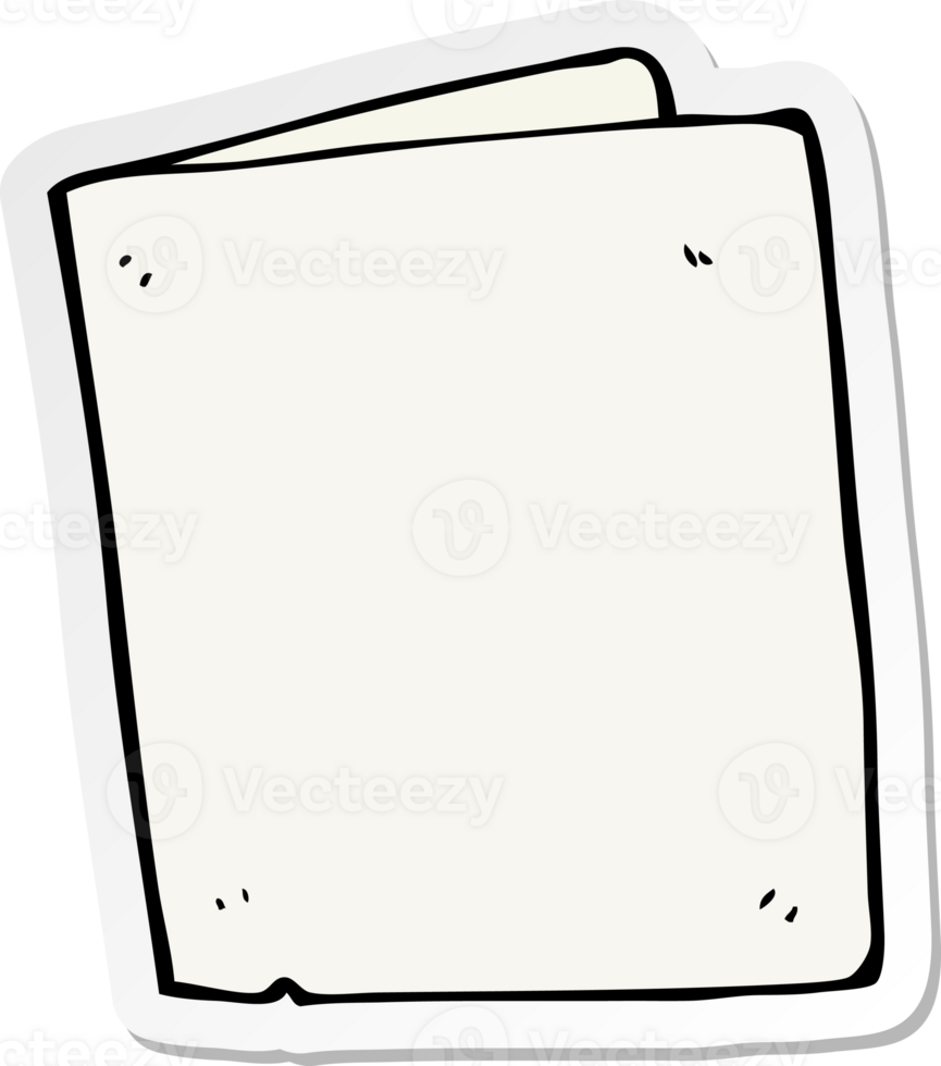 sticker of a cartoon folded card png