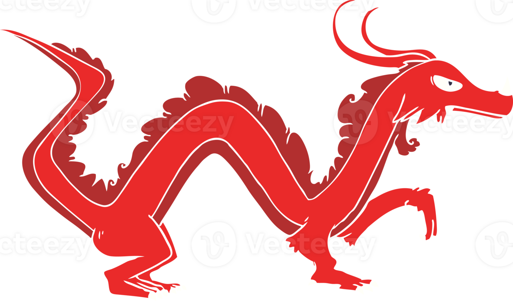 flat color style cartoon dragon png