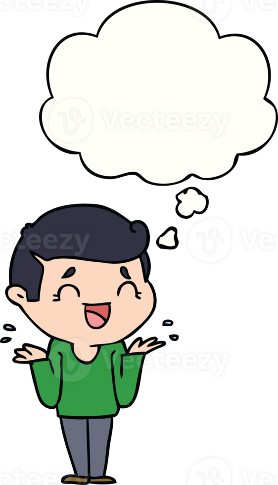 cartoon laughing confused man and thought bubble png