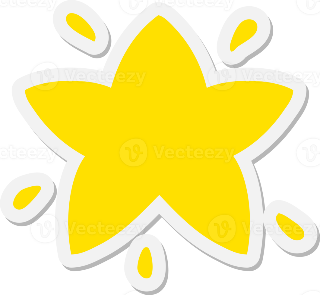 shining cartoon star sticker png