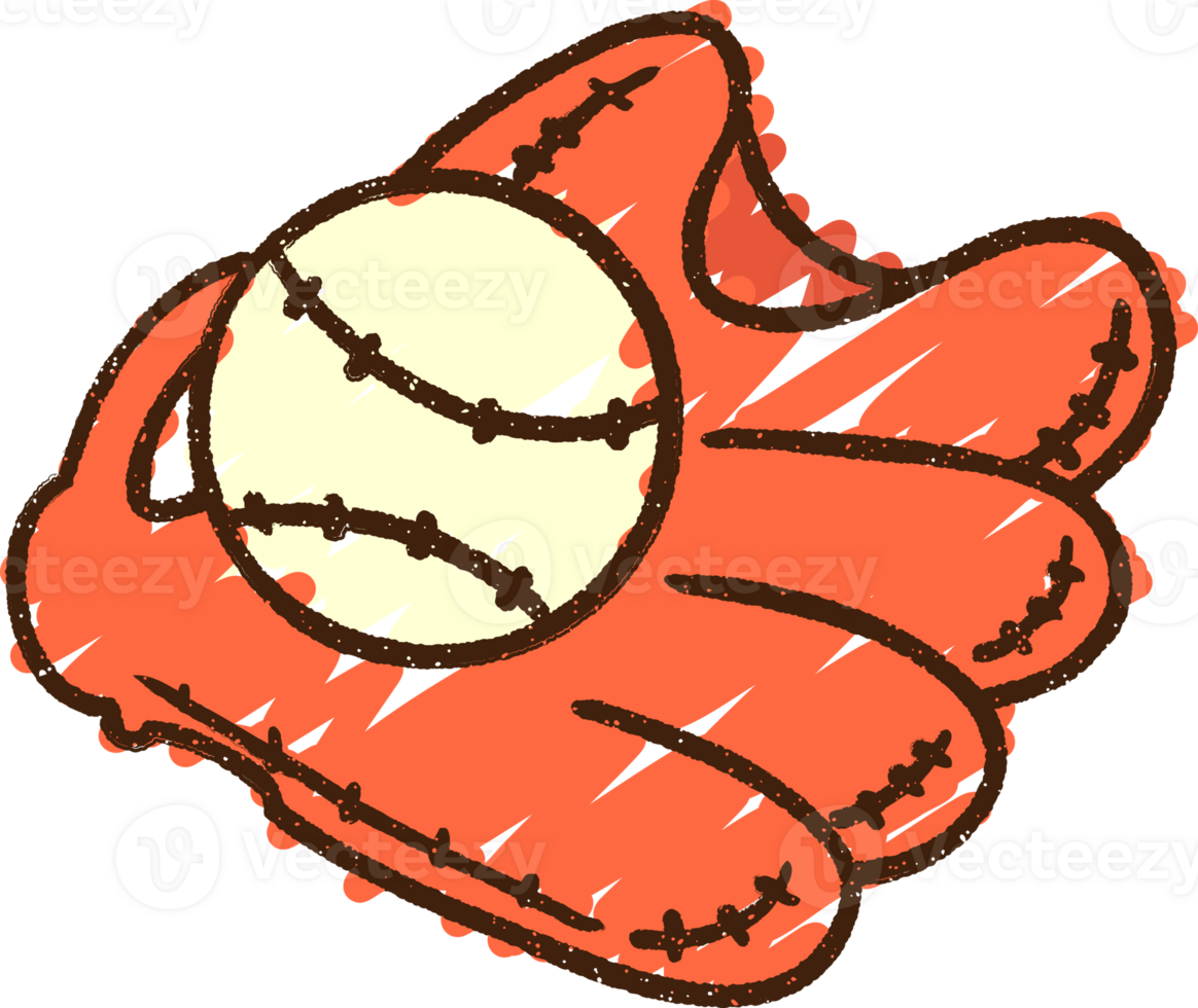 Baseball Mitt Chalk Drawing png