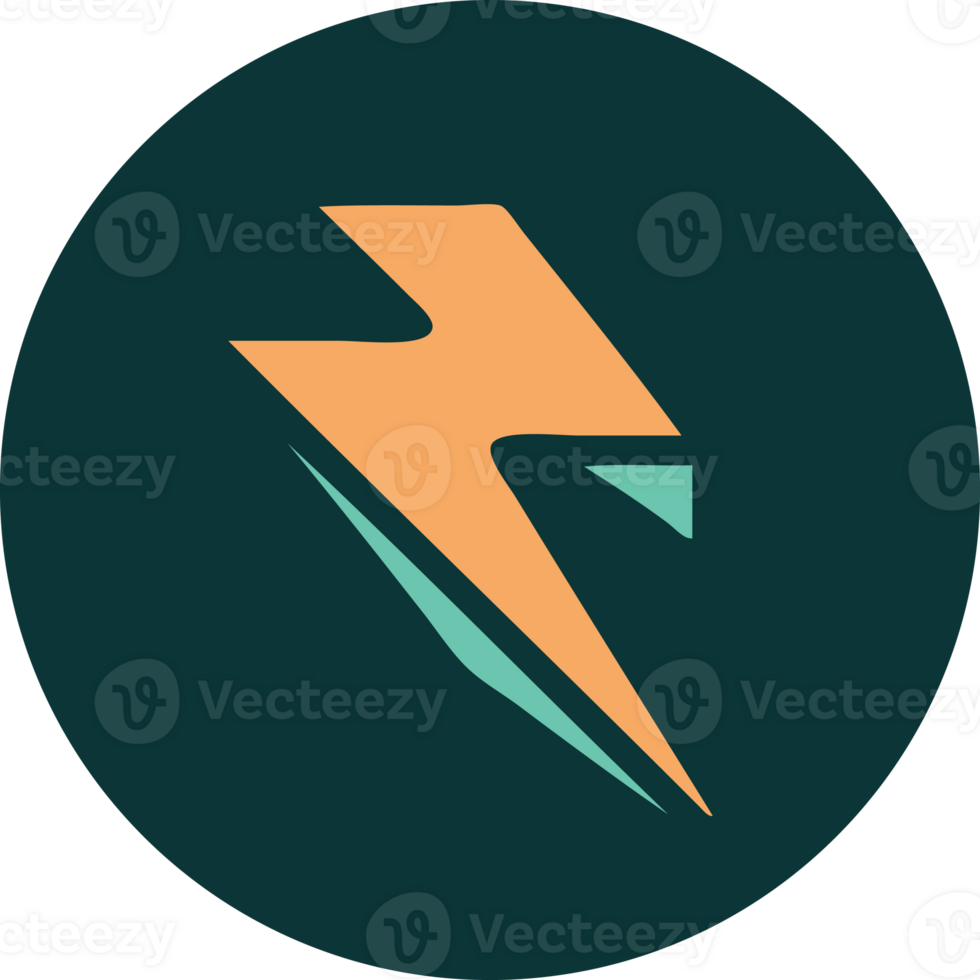 tattoo style icon of lightning  bolt png