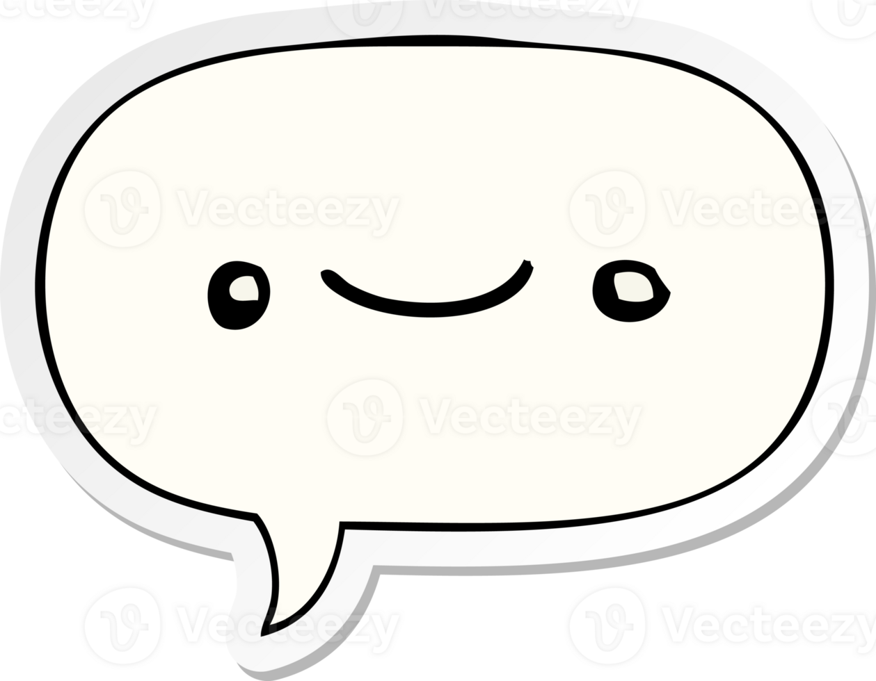 happy cartoon face and speech bubble sticker png