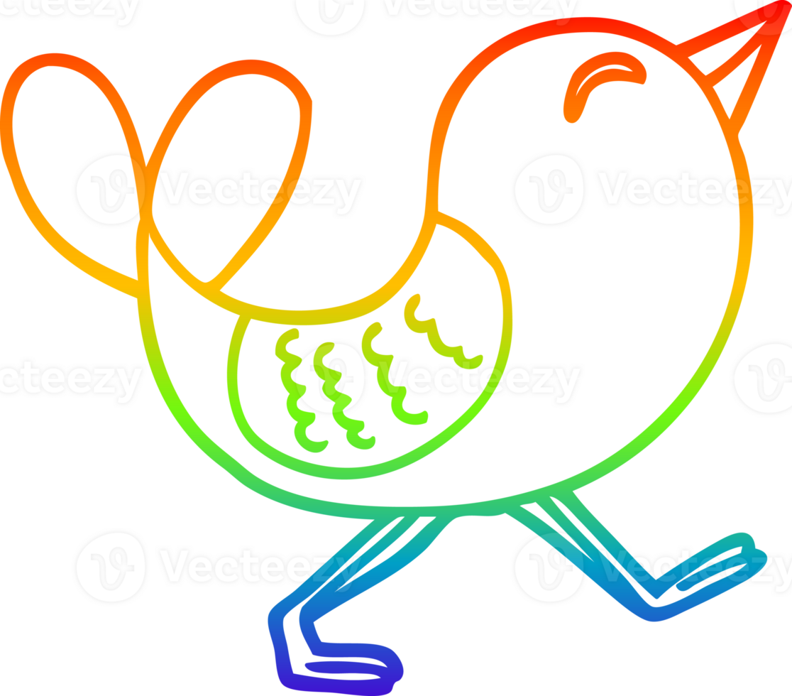 rainbow gradient line drawing cartoon bluebird png